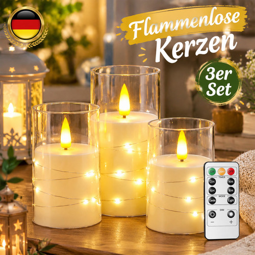 3er set flackernde flammenlose - 3er-set,