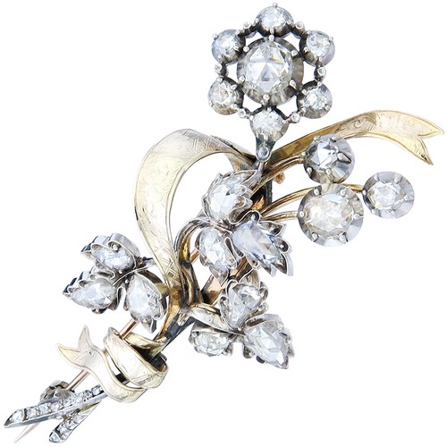 Blumen brosche diamanten - blumen,