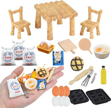 Miniatur Wichtel Zubehör 25 Stück Puppenhaus Küche Backen Set Deko Geschenk