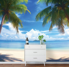 Fototapete Strand Meer Palmen 3D Effekt Wohnzimmer VLIES TAPETE + KLEISTER 318