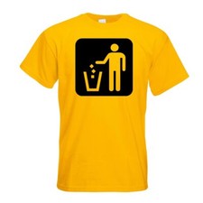 Mülleimer Entsorgung Piktogramme T-Shirt Motiv bedruckt Funshirt Design Print