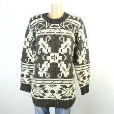 S.OLIVER Norweger Strick Pullover Oversize Braun Weiß Gr. 36 S (BD5)