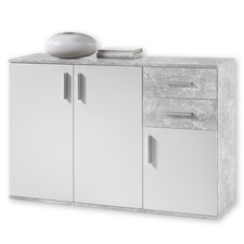 Sideboard - weiß-Beton-Optik