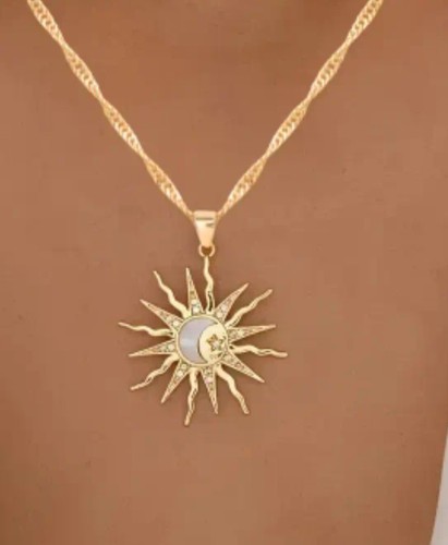 Goldene halskette sonne mond - halskette,