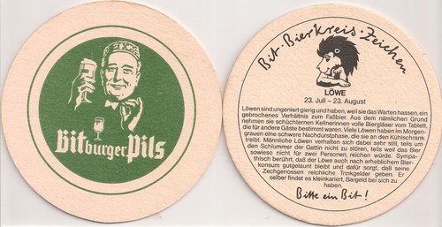 Bitburger alter bierdeckel - -,