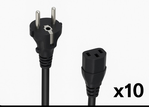 10x kaltgerätekabel monitor - 10x,