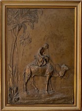 Bronzerelief „Mann auf einem
