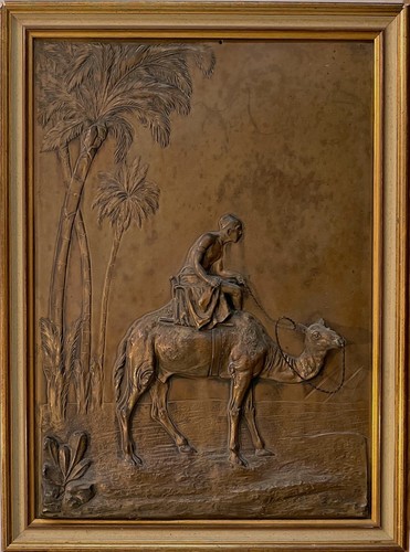 Bronzerelief mann auf einem - bronzerelief, „mann