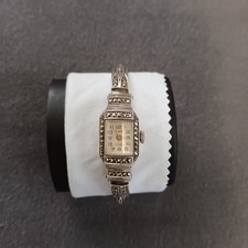 Damen Cocktail Uhr, Art-Deco, Fabrikat:EKO, Vintage, Silber 830, Markasit Steine