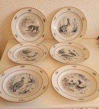 KAHLA  (DDR)  SPEISETELLER  Jagd Wild  für 6 Personen TOP Zustand D 24 cm