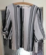 Schwarz creme gestreifte Bluse