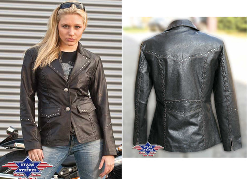 Damen lederjacke stella - damen,