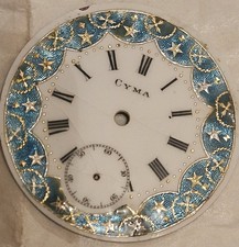 Wunderschönes Zifferblatt einer Taschenuhr der schweizer Firma Cyma.