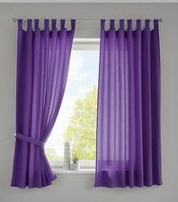 2er Set Vorhänge Schal Schlaufen »Berlin« Microsatin Blickdicht Kräuselband