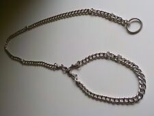 Kostüm Set Gothic Karneval Fasching Halsband Metall Kette Leine Halskette silber