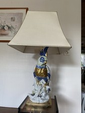 Kakadu Porzellan Vintage Tischlampe Artistiche Firenze Porcelaine Italien