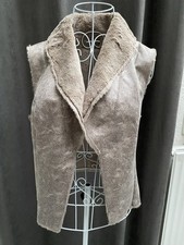 Beige Weste/Gilet, Leder & Fell Imitat, Orsay, Größe 38, Neu