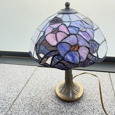 Antik Messing Kristall Glas Tischlampe Stehlampe Lampe Leuchte 36 x 24 cm 