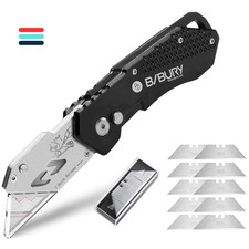 10-fach SK5-Klingen | Kompaktes Teppichschneidemesser | Safety-Lock-System