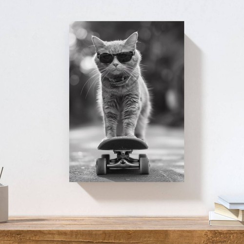 Lustige katze skateboarding - lustige,