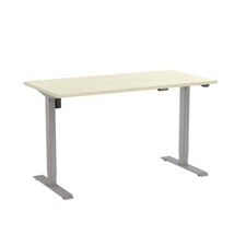 Schreibtisch elektrisch höhenverstellbar, ergonomisch, Gestell silber