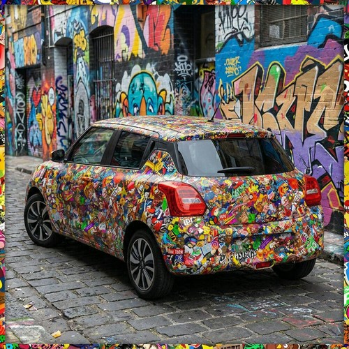 Stickerbomb auto folie - stickerbomb, auto-folie