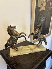 1 Paar Buchstützen Pferde Hengst Messing massiv  70er Jahre Buchhalter Vintage 