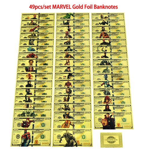 49pcs marvel goldfolie - marvel,
