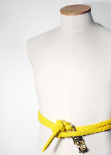 GÜRTEL HUND PFERD LEINE GEFLECHT GELB YELLOW DOG HORSE LEAD WOVEN OFF WHITE BELT