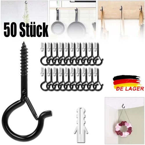 50x edelstahl schraubhaken - 50x, mit