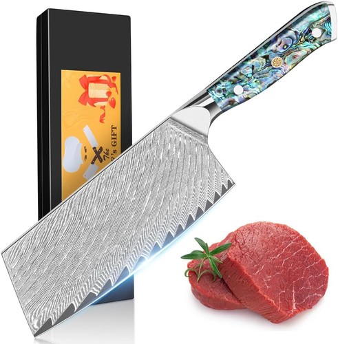 Damast küchenmesser nakiri - küchenmesser,