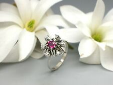 Rubin Ring 0,4 ct (Karat) & Brillanten 0,18 ct in 585er Weißgold (14K) - Gr. 51