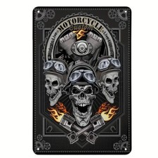 Blechschild Live to Ride Motorcycle 20x30cm Retro Vintage TEL343