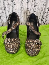 Damenschuhe Demonia Bravo Gr. 40 Leopard Glitzer Keilabsatz