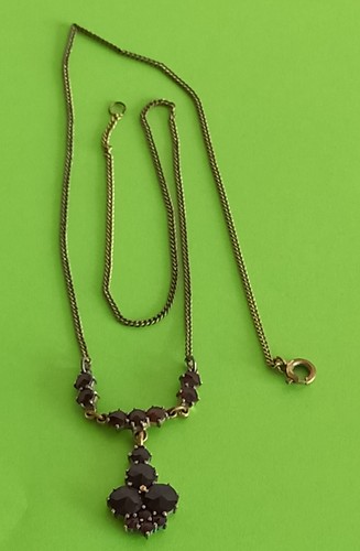Granatcollier antik tombak - granatcollier,