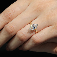 14K Gelbgold Marquise Diamant