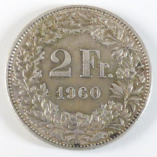 2 Franken, Silber, 1960 B, Schweiz (5021)