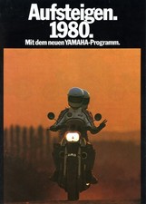 Motorrad YAMAHA Prospekt  mit Modelle von 1980, ausgeklappt ca. 30 x 78 cm groß