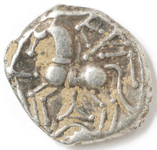 Kelten Münze Silber Quinar Gallien Belgien Lingones 150 - 50 v. Chr. fast vzgl.