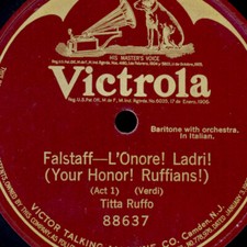 TITTA RUFFO "Falstaff" L'Onore! Ladri!    Schellackplatte 78rpm  Victrola G4178