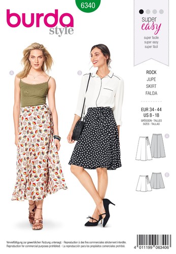 Schnittmuster rock burda - burda, 6340