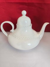 Tirschenreuth Porzellan Teekanne Weiß Reliefdekor Vintage Hutschenreuther
