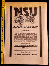 altes Werbeblatt NSU Grosser
