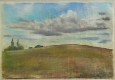 ::FRANZ EHMKE *1928 -2018 BERLIN TOSKANA ZYPRESSEN FELDER HÜGEL PASTELL SIGNIERT