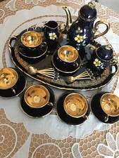 Espresso/ Mokkaservice Echt Kobalt 18-teilig mit 10 Löffeln