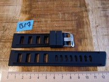 1x 22mm Diver Uhrenarmband gelocht Vintage Strap silikon schwarz B17