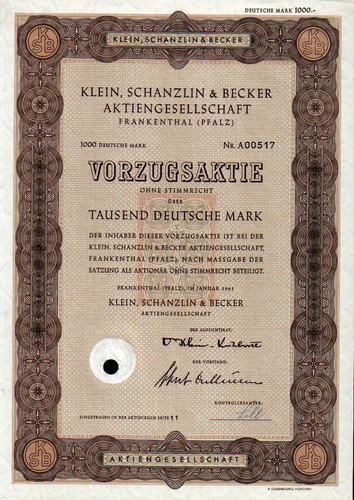 Klein schanzlin becker - schanzlin, &