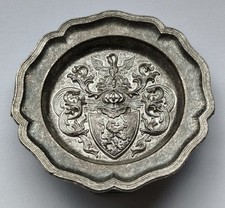 Zinn-Wappen mit Standfuß –