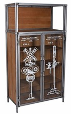 Factory Schrank Vitrinenschrank Loft Vitrine Regal Industrial Küchenschrank