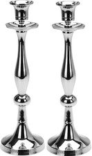 27cm Tall Silver Candlesticks